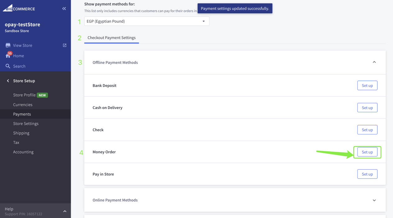 BigCommerce dashboard