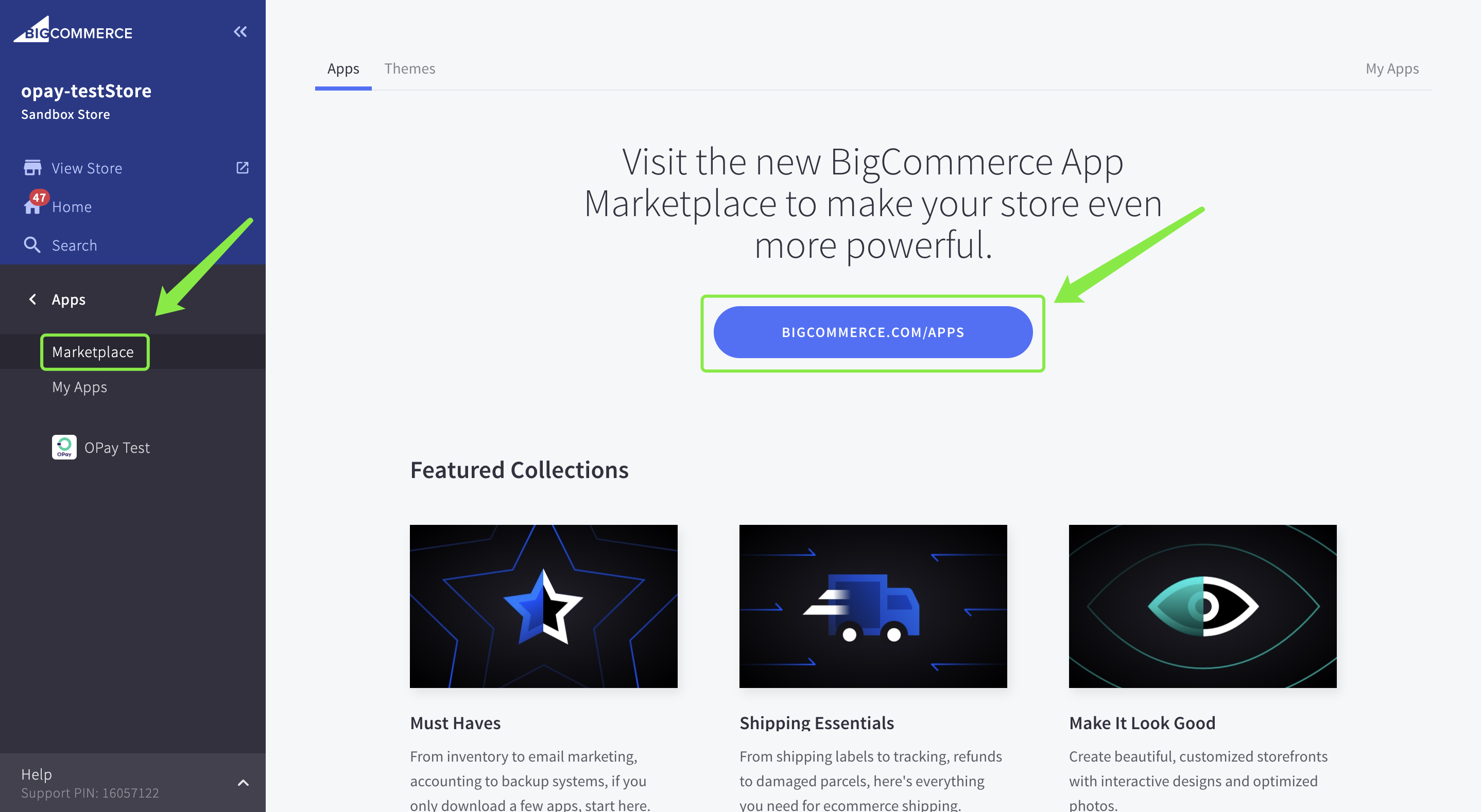 BigCommerce dashboard