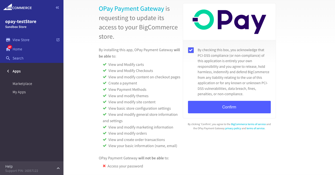 BigCommerce dashboard