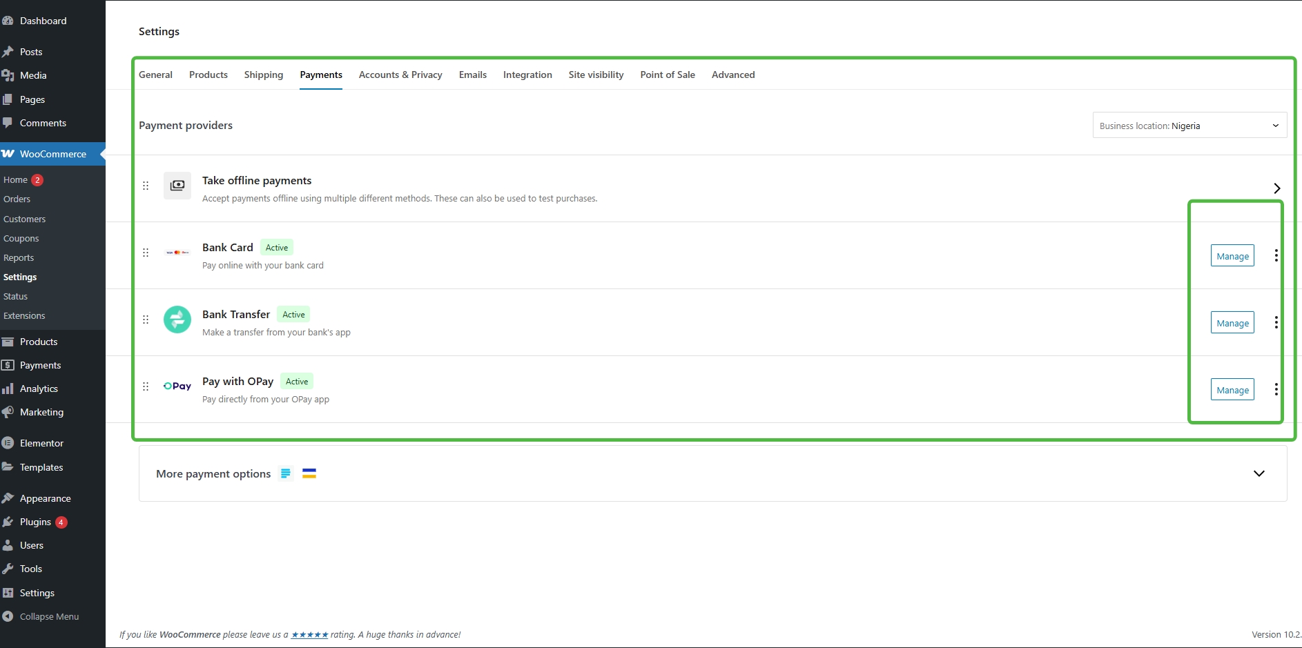 OPay Payment Methods